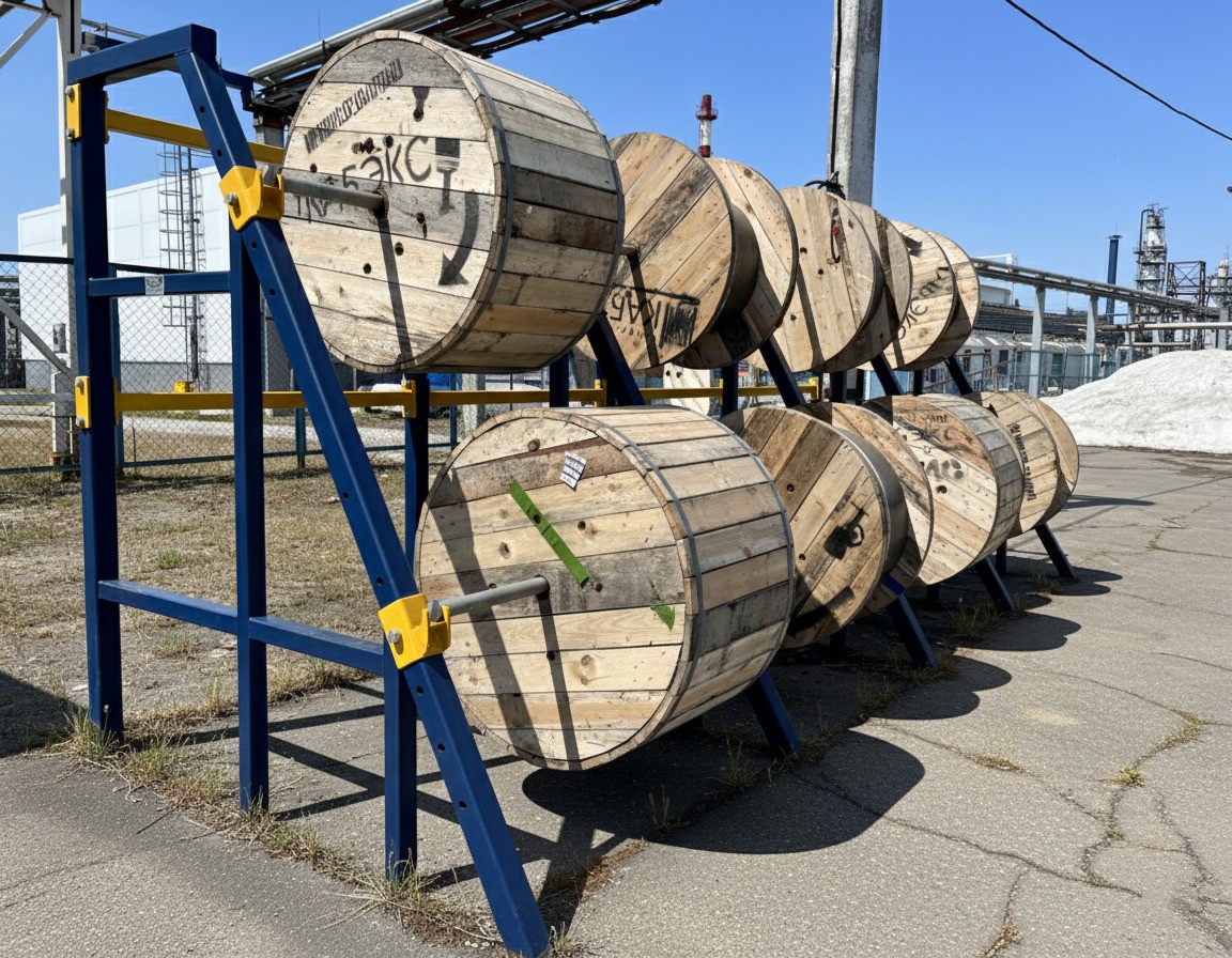 Стеллаж для хранения и размотки кабельных